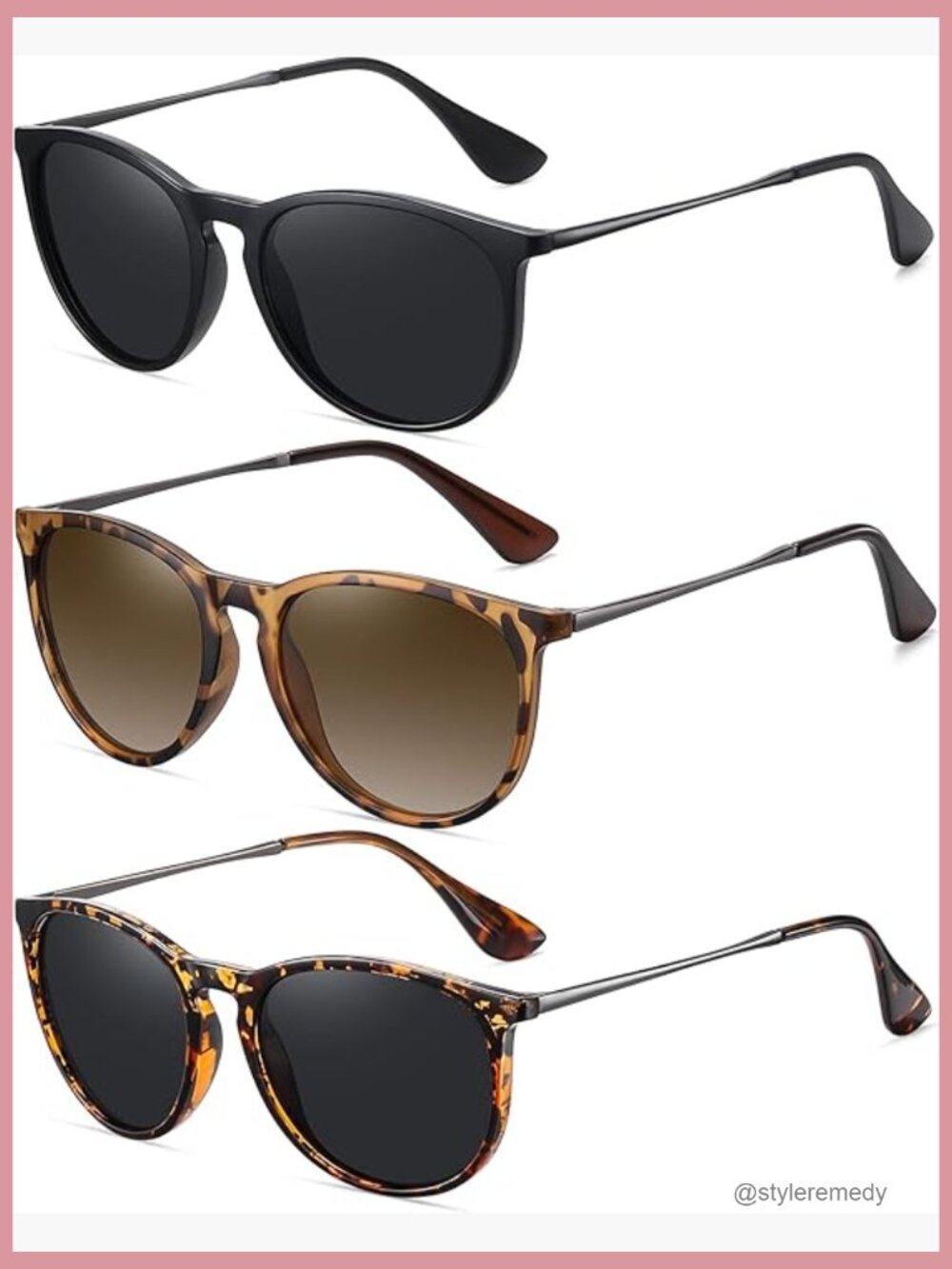Polarized Retro Round Sunglasses with UV Protection, Lightweight